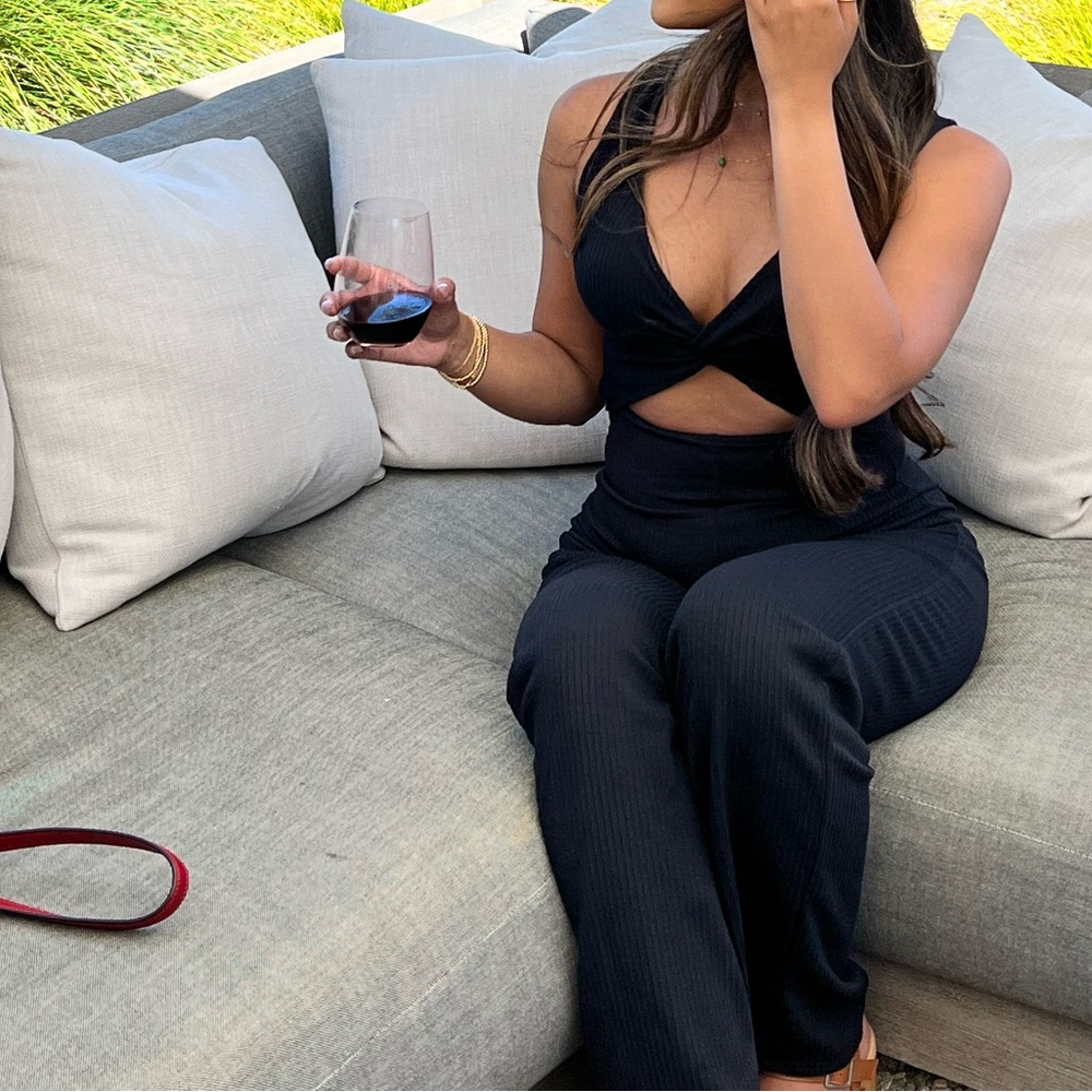 Open/Twisted Front Jump Suit - image 1